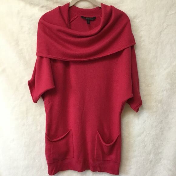 BCBGMaxAzria Sweaters - BCBGMaxAzria Red Quarter Sleeve Cowl Neck Sweater